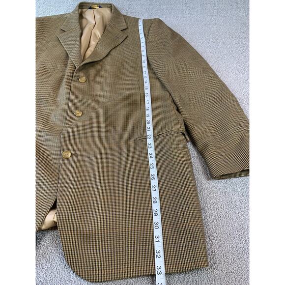 T. Harris London 100% Wool Sport Coat Blazer Suit Jacket Houndstooth Brown 46L - Picture 6 of 10